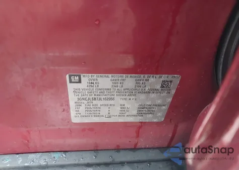 2018 Chevrolet Trax 1Lt from USA, damaged, VIN 3GNCJLSB7JL162956